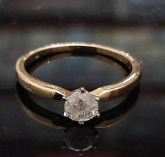 Elegant Vintage 14k Yellow Gold 0.33ct Old European Cut Diamond Solitaire Ring