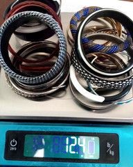 Lot of 21 Bangle Bracelets Mixed Metal Plastic Stackable Fashion Jewelry