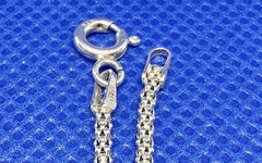 K30 Italy Popcorn 2 mm Chain 925 Silver 16.5“ 43.5cm Necklace VINTAGE 1970s