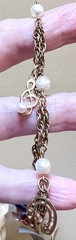 LOVELY Music Themed 14 Kt. Gold-Filled & Solid 14 Kt. Gold Pearl Charm Bracelet