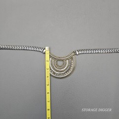 VTG Gold Silver Tone Metal Clear Rhinestones Bib 20″ Necklace, Lobster Closure