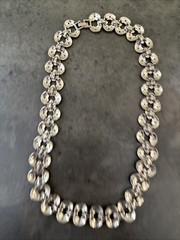 Vintage Silver Toned Necklace with Marcasite Stones Antique 20”
