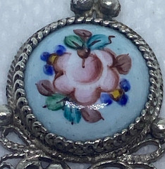 Vintage earrings. USSR porcelain. Hand painted. Enamel.Russian. Finift . 7.36 g.