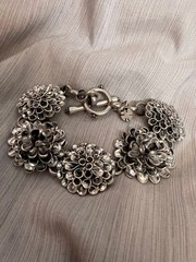 Y2k Silver Toned Lucky Brand Floral Bracelet Vintage