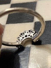 Pandora Ale sterling silver jewel encrusted daisy moon ring stackable 051026@