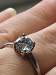 Vintage Jewelry BEAUTIFUL Sterling Silver Ring 💍 With Blue Topaz 💙 Stone