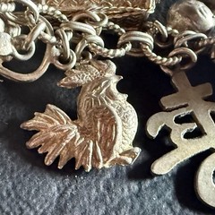 LOADED Vintage Chinese SILVER Charm Bracelet 7” 45 Charms 50 grams