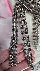 Silver Tone Unique Bib Statement Necklace New 7×11