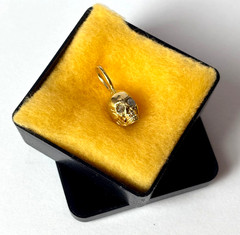 Antique Victorian 14k Solid Gold Diamonds Eyes Memento Mori Skull Pendant 2 gr.