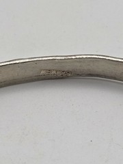 Vintage Silver Toned Mexico Bangle Bracelet Size 7.25
