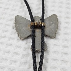 Vintage Bolo Tie Eagle Thunderbird Turquoise Silver Green & Black Enamel Design