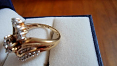 Vintage 10K Gold Diamond Cocktail Cluster Ring 33 Cut Stones Size 7.5 Wt. 5 gr