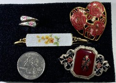 Vintage Enamel Lot Figural Abstract Birds Animal Snoopy Fish Ladybug Lot 27 pcs