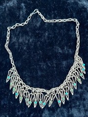 Antique Armenian Silver necklace with natural turquoise