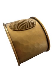 Yves Saint Laurent YSL 1980’s Wide Hammered Cuff Bangle Bracelet