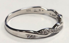 CASTILLNA Half Eternity Twist 925 Sterling Silver & CZ Engagement Ring Size 9