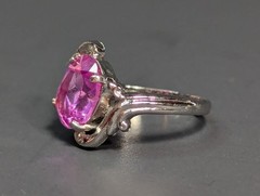 Vintage Clark & Coombs Sterling Silver Pink Topaz Ring Size 5.75