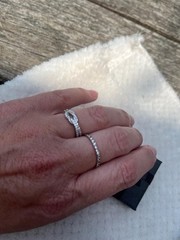VINTAGE Silver Knot Promise Ring – White Zirconia Love Eternity Band – SIZE 5