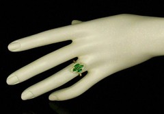 3.75Ct VVS1 Marquise Cut Lab Created Emerald & Diamond Wedding 14K Gold FN Ring