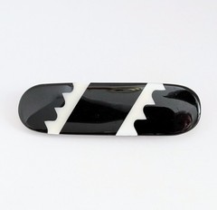 Vintage Brooches Black White Mod Pop Art Geometric Bold 60s Asymmetrical Lot 3