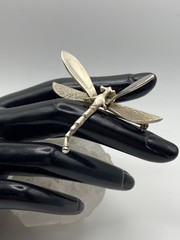 Detailed 3-D Sterling Silver 925 DRAGONFLY Brooch – Pendant Combination or Pin