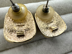 Lot 7 Pair Brutalist Earrings ROMAN Gold Vintage Movie Star Pearl 90s Anne Klein