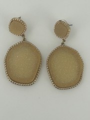 Sugarfix Baublebar Dakota Druzy Vintage Freeform Drop Dangle Earrings Gold Tone