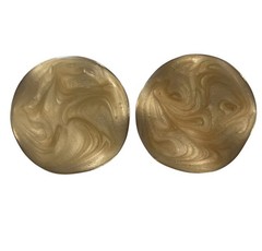 Vintage Avon Earrings Cream Beige Swirl Shimmer Wavy Stud Button Pierced