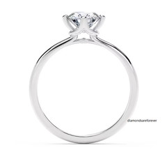 Solitaire Set Brilliant Cut 0.80CT Moissanite 10K White Gold FN Engagement Ring