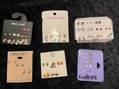 Lot #7: Assortment of Stud Earrings Many Kinds In Original Packaging