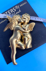 Two Sisters Medici/Lauren & Leah/Jewelry Designs/2 Cherub Brooch/Silver-Tone/VTG