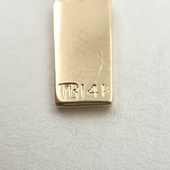 14k Yellow Gold Vintage GE General Electric Logo Bar Charm (LO1005140)
