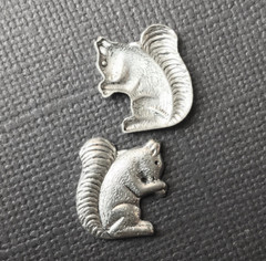 43494 4 Pc Matte Silver Oxidized Small Squirrel Jewelry Finding