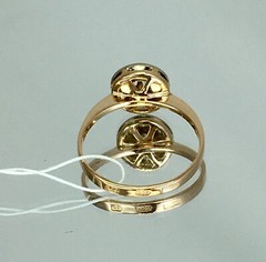 Vintage Original Rose & White Gold Ring with Cubic Zirconia 585 14K Lviv 1990