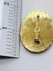 Vintage Angels Brooch Pin Gold Tone Filigree Design Renaissance Ladies Art