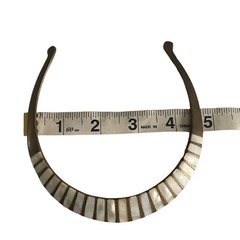 BEAUTIFUL Egyptian Brass Choker With Mother Of Pearl Inlay Collar Bib Necklace