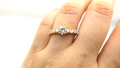 18K Gold Plated CZ Pave Ring Cubic Zirconia Bridal Engagement Wedding Size 7.5