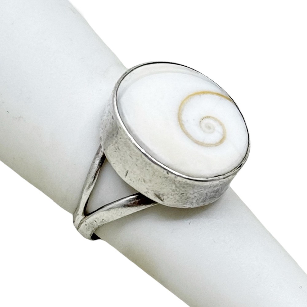 vintage sterling silver Shiva Eye shell ring