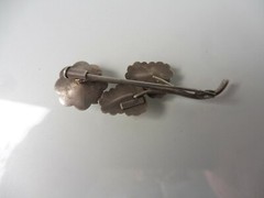 Beautiful, old brooch, 835 silver, flower with pearl, Teka 835, Theodor Klotz