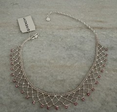 Vintage Givenchy Gold Tone Mesh Lace W/ Swarovski Crystal Choker Necklace 17.75”