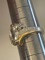 SETA CZ Gold Tone Crystal Marquise Ring ~ Size 6 Beauty 🌺🌺