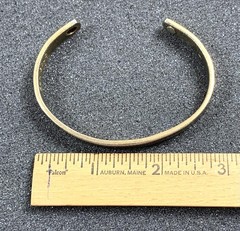 Vintage 24K Yellow Gold Electroplated Cuff Bracelet w/ Magnet 7.25”