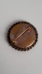 Antique Small Round Photo Pendant W/photo. C Clasp