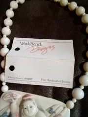 Diane Couch Workbench Designs 14 K Gold Filled White Marble Beads Necklace