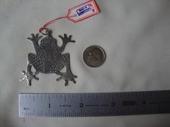 VINTAGE 1970-80s LARGE BALI ETCHED BULL TOAD STERLING SILVER STAMP 925 PENDANT