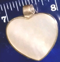 Heart Shaped Mother Of Pearl 925 Pendant No Chain Lots Of Markings Unique Beauty