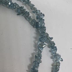 Vintage 2 Strand Blue Gemstone 19”-20” Necklace with 925 Silver Clasp