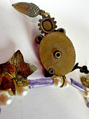 Vintage Necklace Amethyst Bead Whimsical Wire Choker Handmade Fairycore