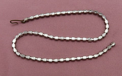 Vintage Rhinestone Necklace Blue Faceted Crystal Bib Choker 15 inch 102h