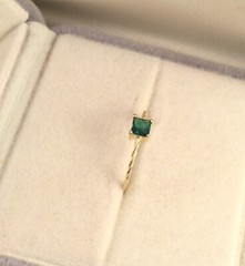 Vintage Jewellery Yellow Gold Twist Band Ring Emerald Antique Deco Jewelry